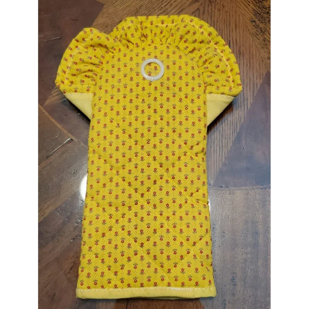 Vintage Yellow Chicken Pot Holder Hot Pad Oven Mitt